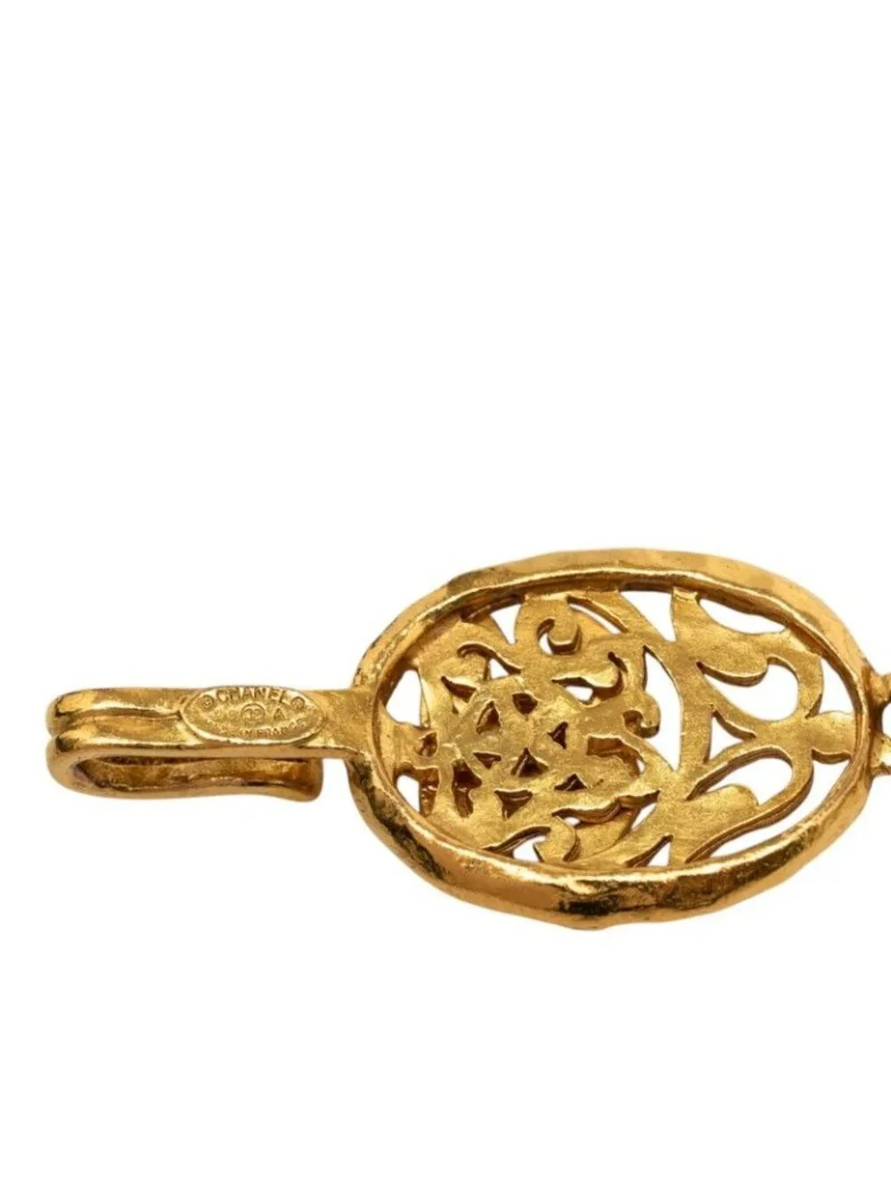 Chanel CC Logo Vintage Long Chain Necklace Gold Plated